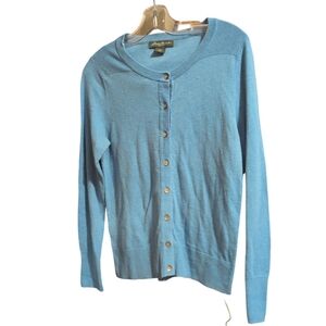 Eddie Bauer Women’s Blue Button Front Cardigan Sweater Size Small Classic Knit